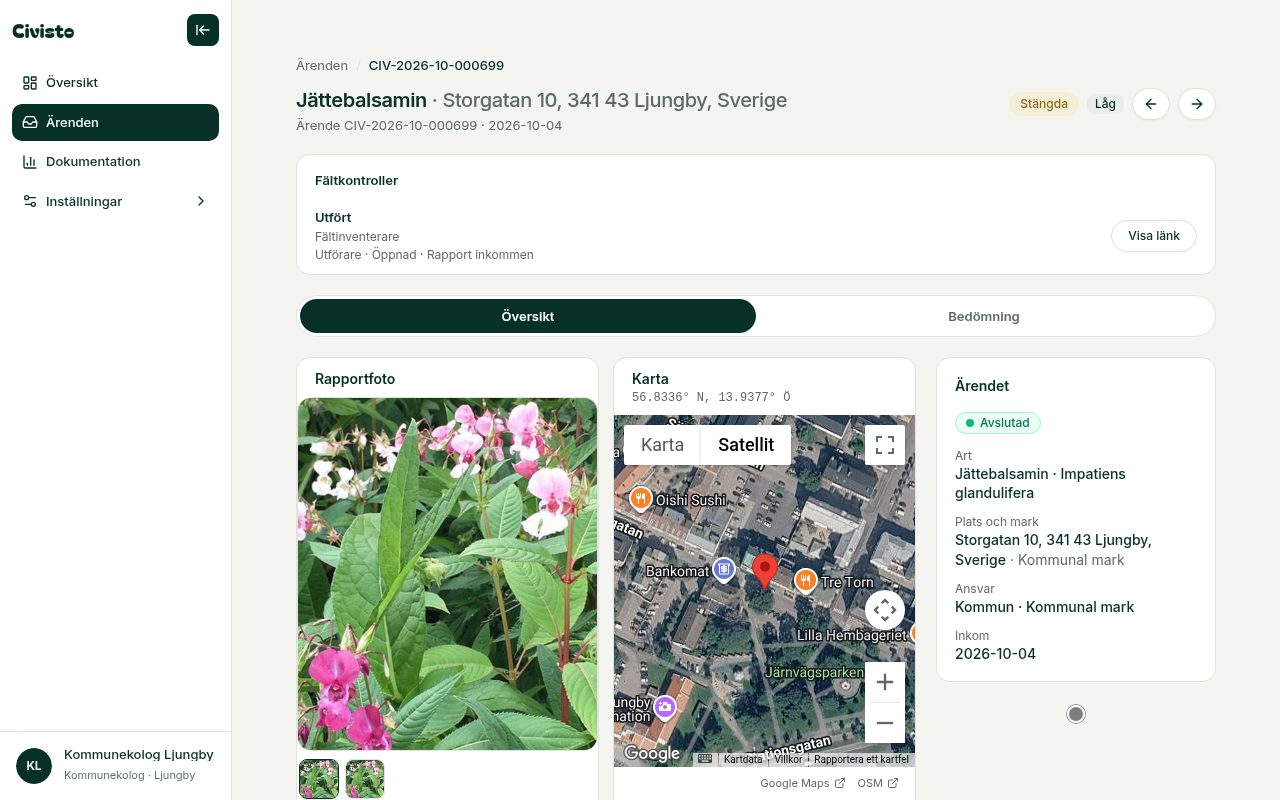 Ärendet efter Klar – registrera fyndet